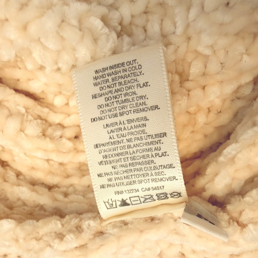 Bella Dahl Cream Chenille Chunky Mock Neck Sweater- Size M - Picture 8 of 14